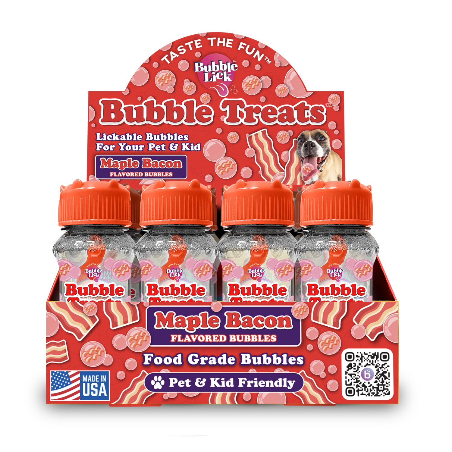 BubbleLick Bubble Treats Maple Bacon Flavored Bubbles for Pets