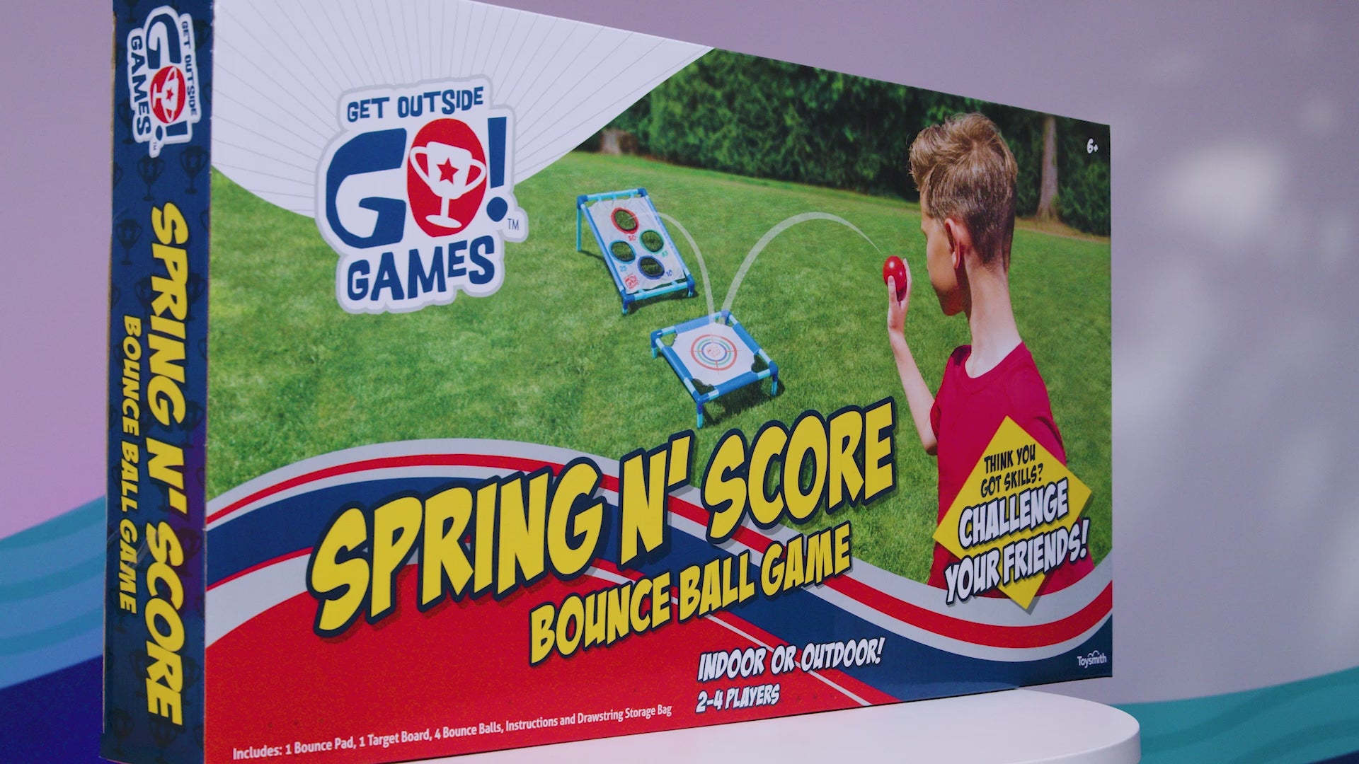 Video showing the Spring N' Score Bounce Ball Game in use